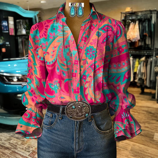 Vintage Blouse Met Bloemenprint