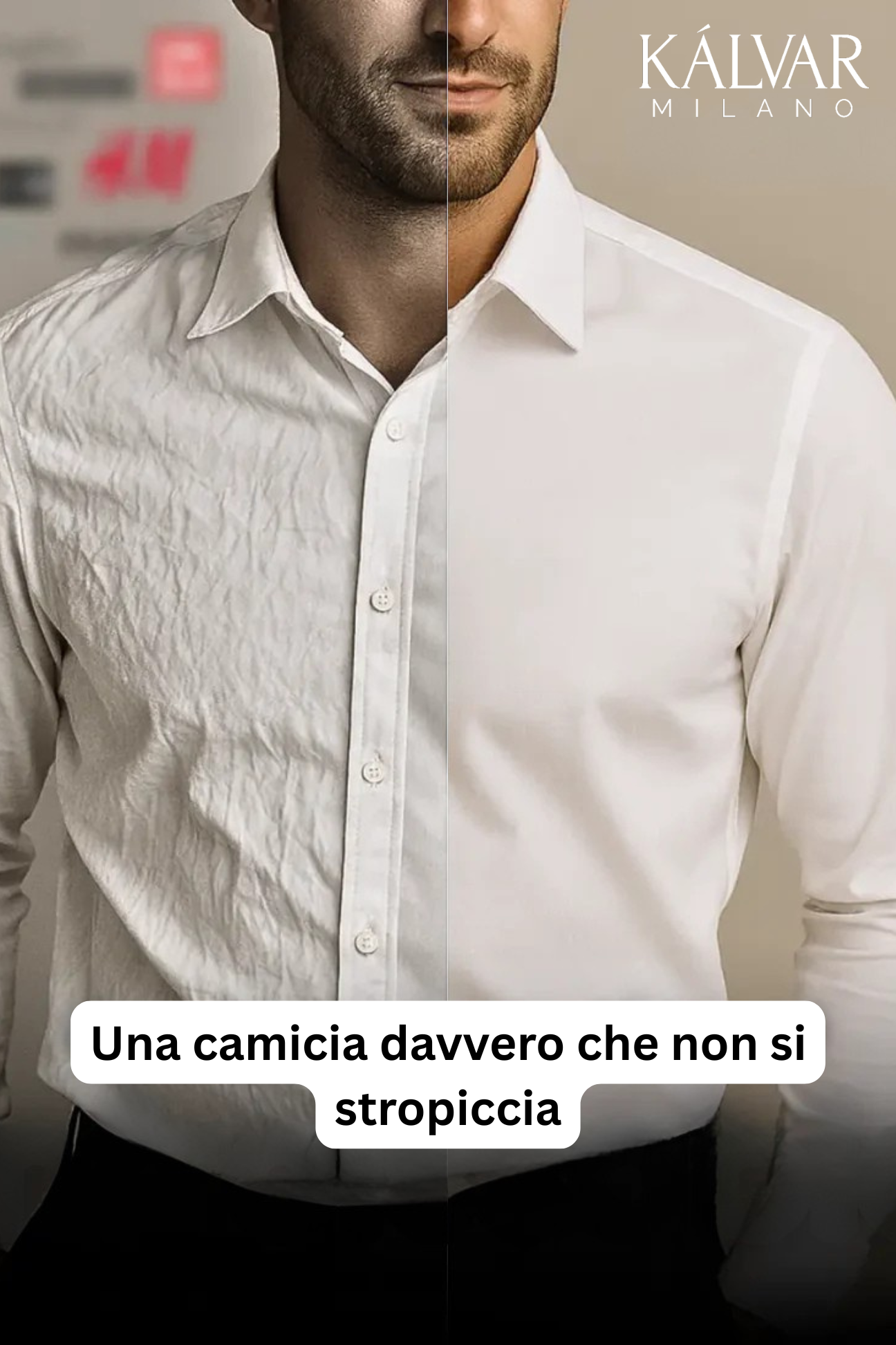 Camisa Antipiega Muscle Fit - Azul marino