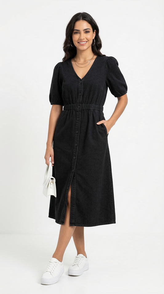 VESTIDO ABOTONADO CASUAL FEMENINO ANA