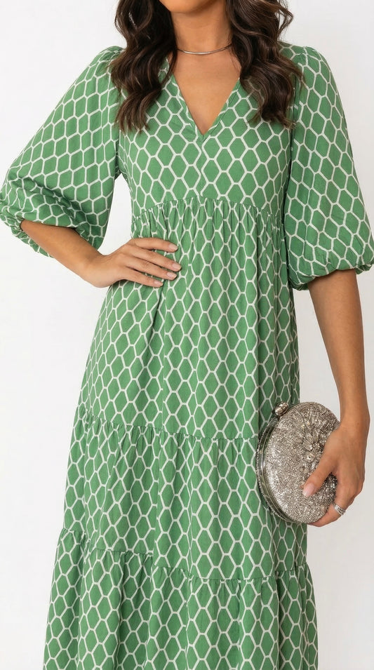 VESTIDO ESTILO BOHEMIO DE LUNARES
