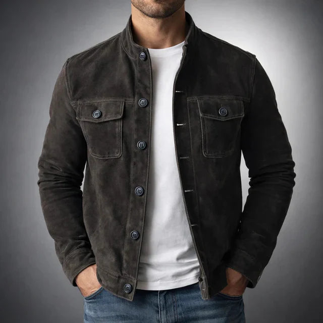 Chaqueta vintage de ante para hombre