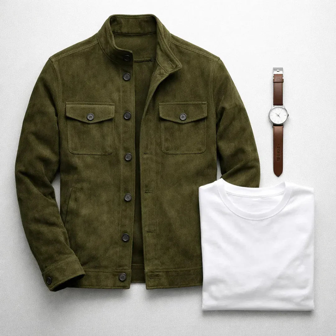 Chaqueta vintage de ante para hombre