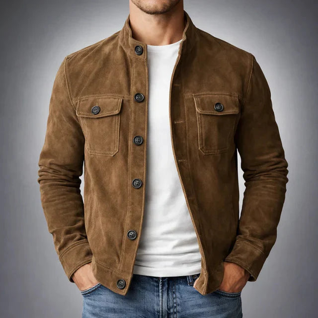 Chaqueta vintage de ante para hombre