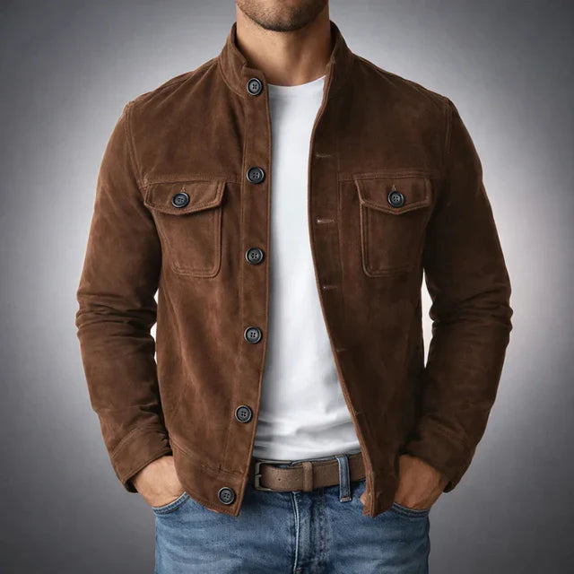 Chaqueta vintage de ante para hombre