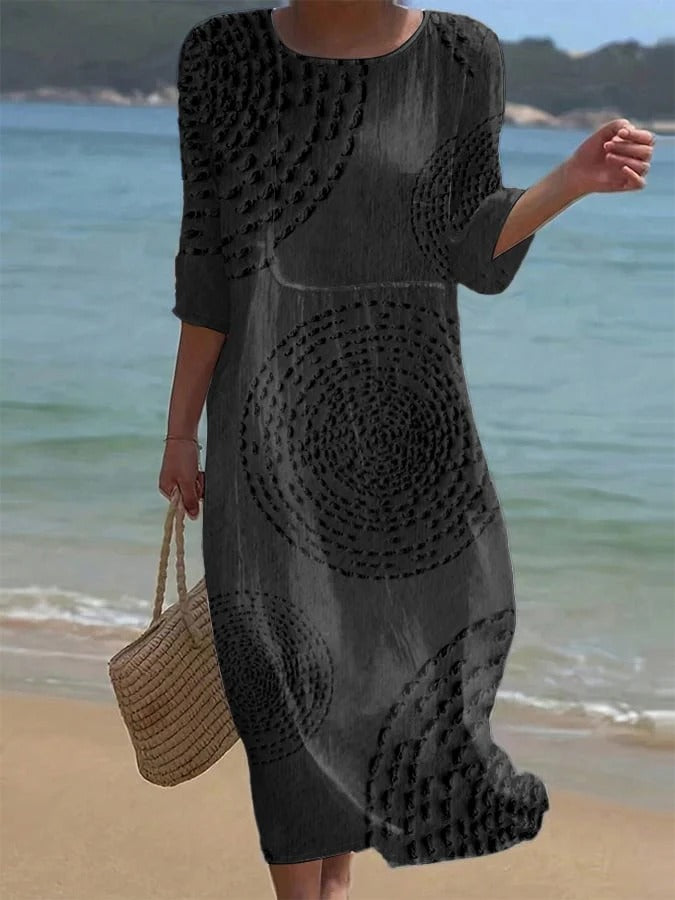 VESTIDO MIDI CASUAL AIREADO SUTIL