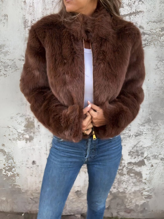 CHAQUETA ELEGANTE DE PIEL CALIDA ANDRA