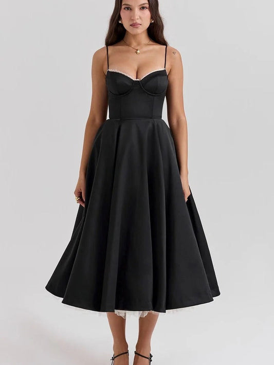 VESTIDO MIDI ELEGANCIA CLASICA RADIANTE ORIANA