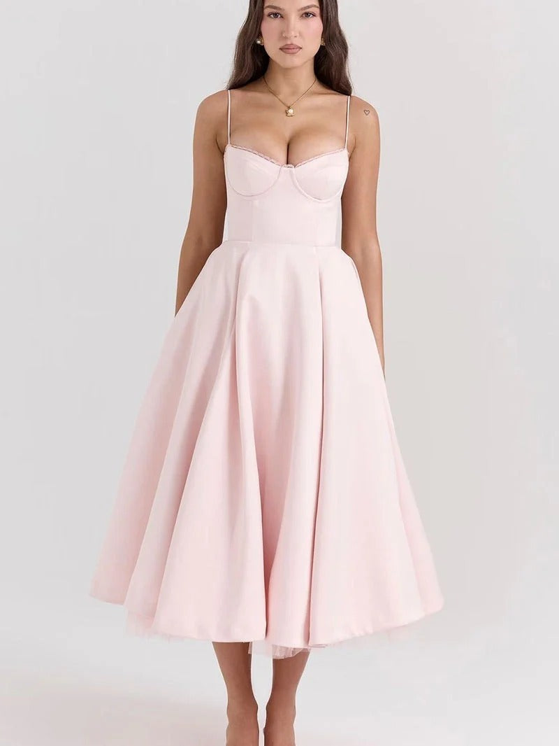 VESTIDO MIDI ELEGANCIA CLASICA RADIANTE ORIANA