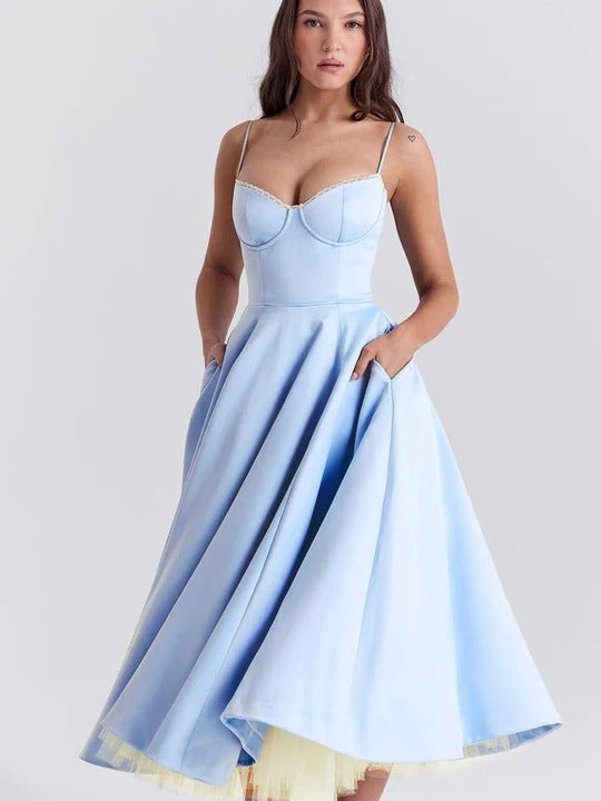 VESTIDO MIDI ELEGANCIA CLASICA RADIANTE ORIANA