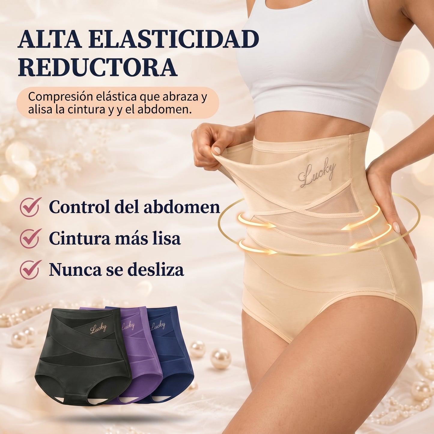 Braguitas de talle alto-Control abdominal sin costuras